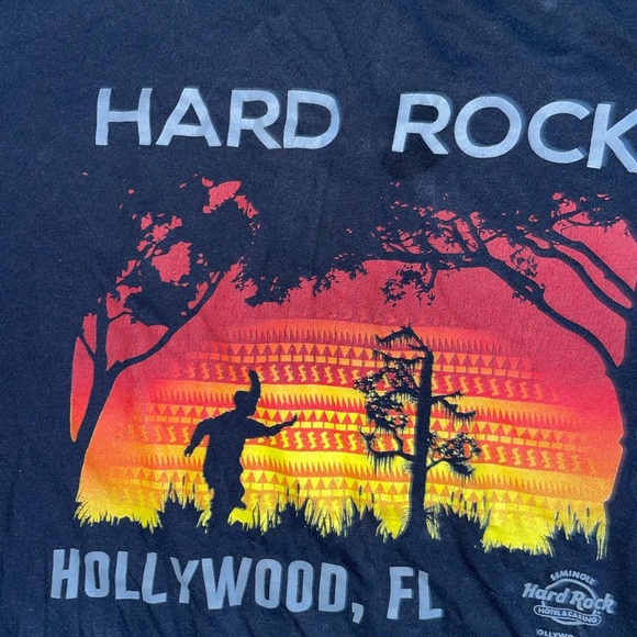 Hard Rock Hollywood Florida Black Tee Shirt Short Sleeve XL - Picture 2 of 3